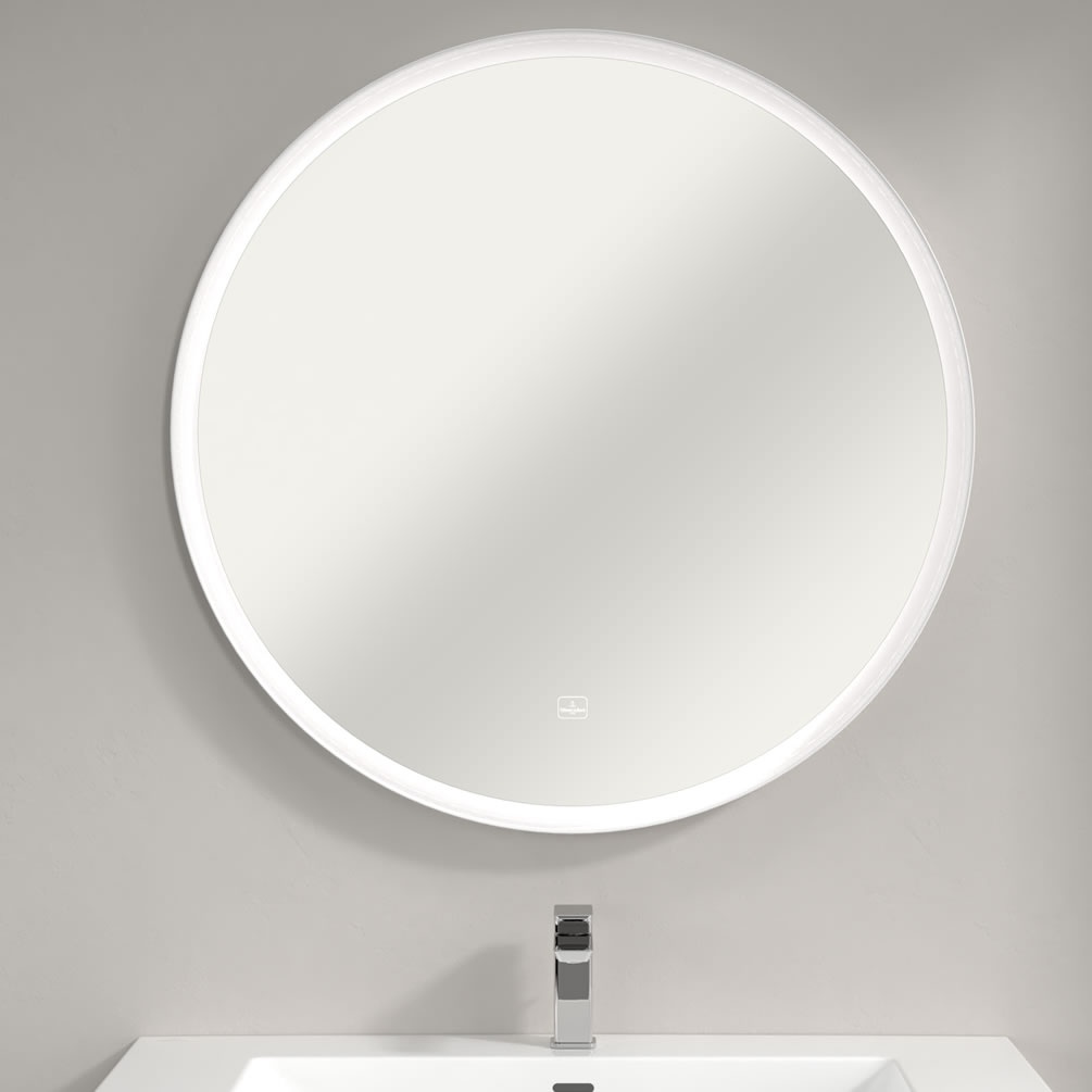Lifestyle image of Villeroy & Boch Subway 3.0 Round Matt White 910mm LED Mirror